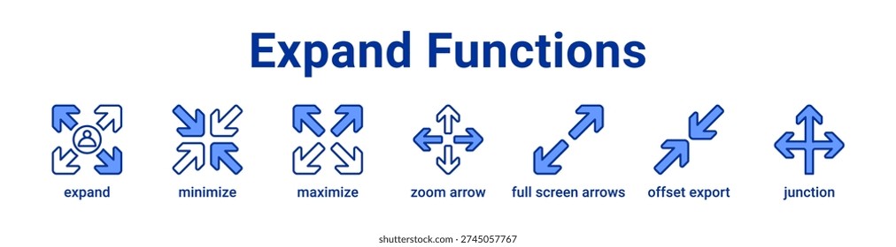 Expand Functions icon banner and Collection blue color