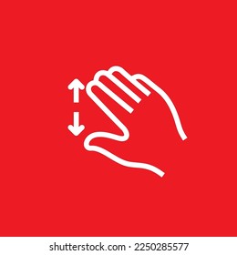Expand the gesture icon up and down. Graphic resource template, vector illustration.
