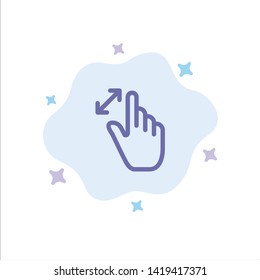 Expand, Gestures, Interface, Magnification, Touch Blue Icon on Abstract Cloud Background