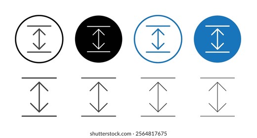 Expand height icon Thin outline art symbol