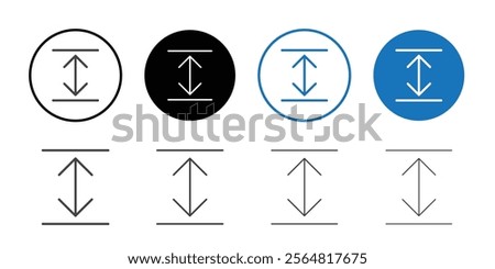 Expand height icon Thin outline art symbol