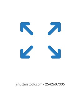 Expand icon black and white vector sign