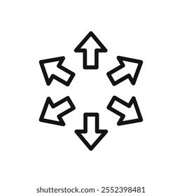 Expand icon black and white vector outline sign