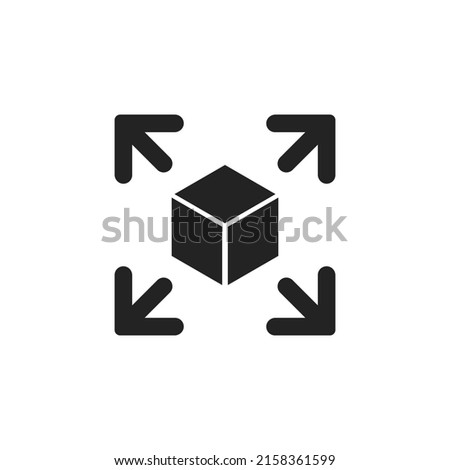 Expand icon. Extension vector symbol. Simple black enlargement icon. EPS10