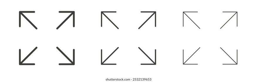 Expand icon in fill and three stroke sizes