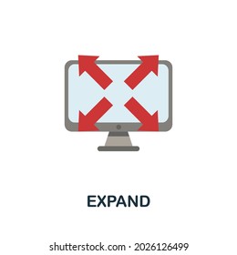 Expand icon. Flat sign element from data analytics collection. Creative Expand icon for web design, templates, infographics and more
