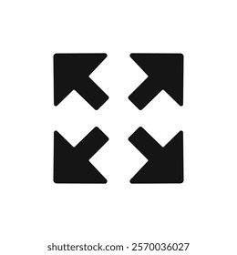 Expand icon Flat simple outline set