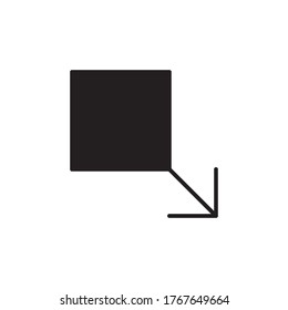 erweitern Sie die Symbol-Glyphe Vektorgrafik schwarzen Stil. einzeln auf weißem Hintergrund