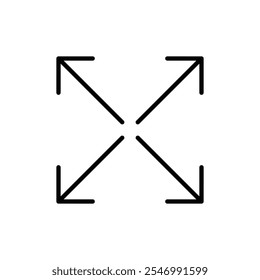 Ícone Expandir logotipo linear isolado