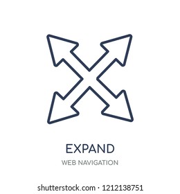 Expand icon. Expand linear symbol design from Web navigation collection. Simple outline element vector illustration on white background.