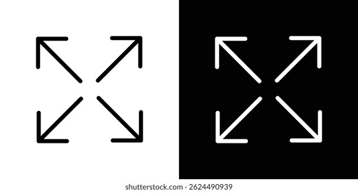 Ícone Expandir. Vetor de tipo de logotipo definido