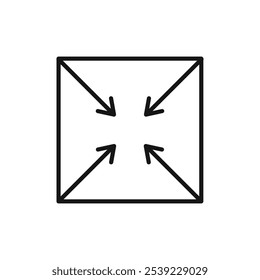 Expand icon outline collection or set in black and white