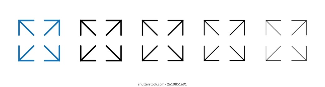 Expand icon Outline vector logo for web ui