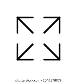 Expand icon Outline vector for web ui
