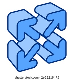 Expand icon represented by Simple Expand icon Blue style.