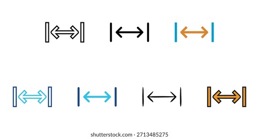 Expand icon set multiple style vector collection. Editable Stroke 
