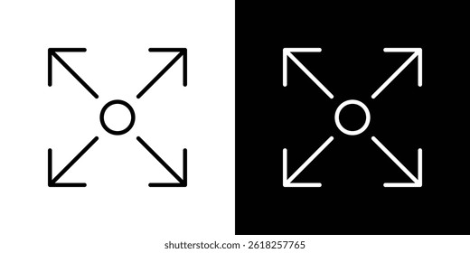 Expand icon shape graphic simple plain clipart symbol. thin line outline art