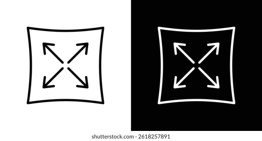 Expand icon shape graphic simple plain clipart symbol. thin line outline art