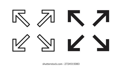 Symbol erweitern in einfachen flachen Trend modernes Grafikdesign abstraktes Logotypelement