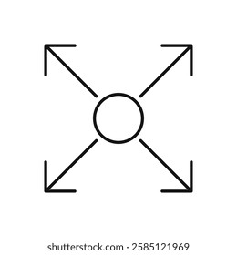 Expand icon. simple thin line vector icon