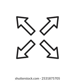 Expand icon Simple thin outline