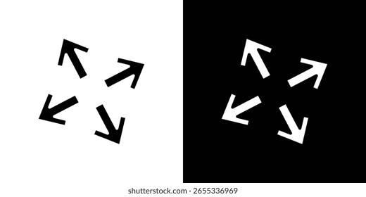 colección de ícono de Expandir. Vector plano ilustración de stock.