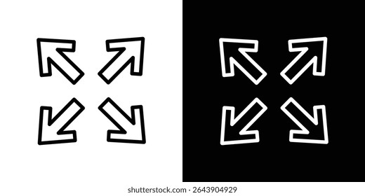 Expand icon symbol concept for graphic design, Website, UI. EPS