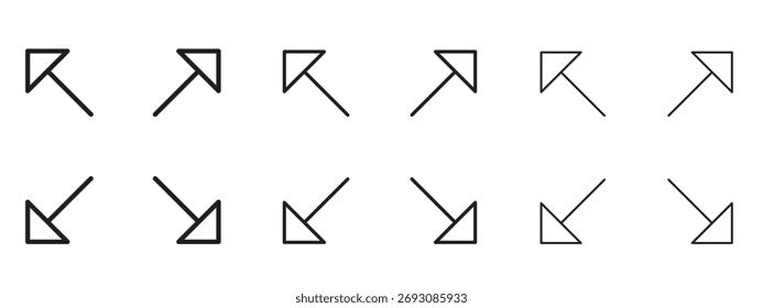 Expand icon symbol. Linear style sign for mobile concept