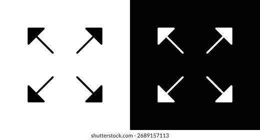 Expand icon symbol. simple flat symbol on blank background.