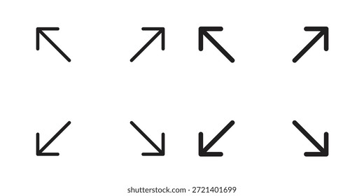Icono de Expandir para la Plantilla. Conjunto de gráficos de Vector de iconos