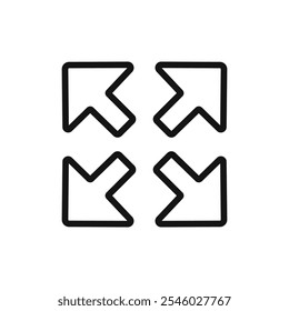 Expand icon Thin line art isolated