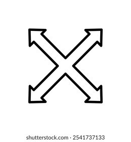 Expand icon Thin line vector illustration set