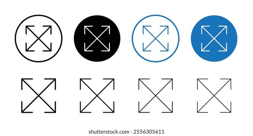 Expand icon Thin line vector illustration set