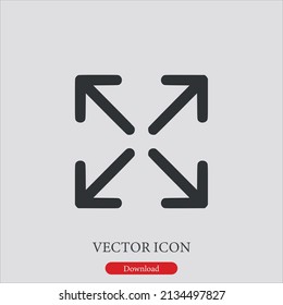 expand icon vector icon.Editable stroke.linear style sign for use web design and mobile apps,logo.Symbol illustration.Pixel vector graphics - Vector