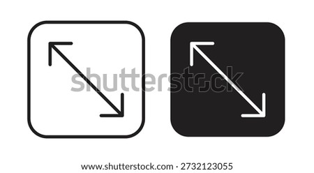 Expand icon. Vector illustration, flat and stroke