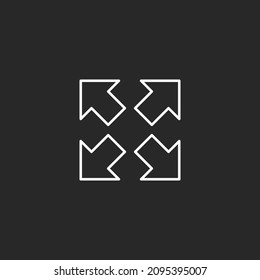 Expand icon. Vector illustration for graphic design, Web, UI, app.