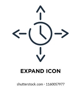 Expand icon vector isolated on white background, Expand transparent sign , line symbol or linear element design in outline style