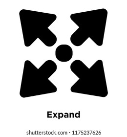 Expand icon vector isolated on white background, logo concept of Expand sign on transparent background, filled black symbol