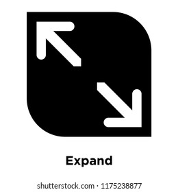 Expand icon vector isolated on white background, logo concept of Expand sign on transparent background, filled black symbol