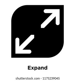 Expand icon vector isolated on white background, logo concept of Expand sign on transparent background, filled black symbol