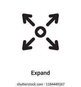 Expand icon vector isolated on white background, logo concept of Expand sign on transparent background, filled black symbol