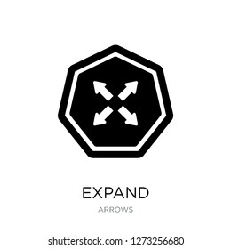 expand icon vector on white background, expand trendy filled icons from Arrows collection, expand simple element illustration