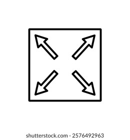 Expand icon vector outline logo sign