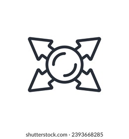 expand icon. vector.Editable stroke.linear style sign for use web design,logo.Symbol illustration.