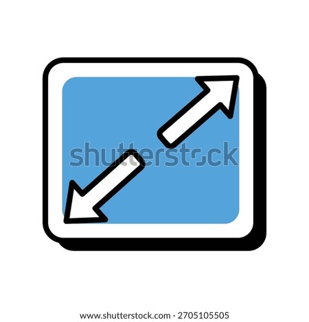 Expand icon with white background vector stock illustration