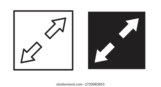 Iconos de Expandir de color negro en varios estilos