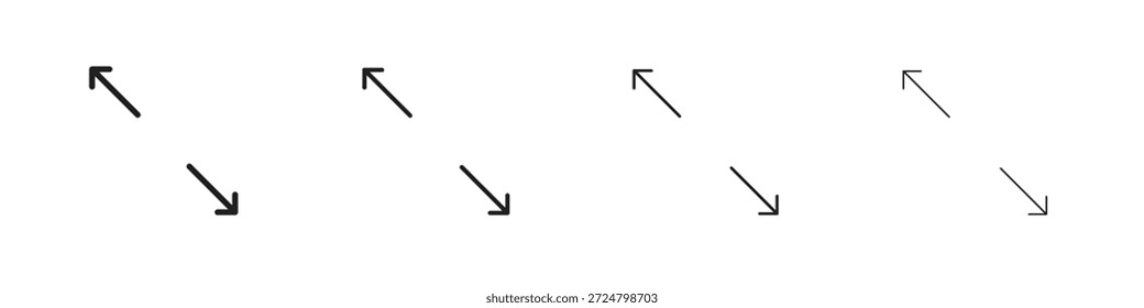 Expandir coleção de vetores de linha de ícones. Ícone de vetor perfeito de pixel