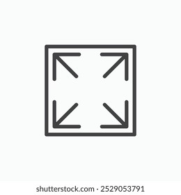 Conjunto de iconos de Expandir. Ilustración de relleno y línea