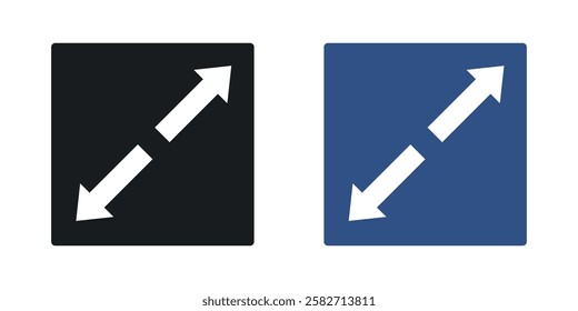 Expand icons set vectors black and colored style