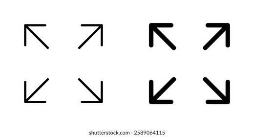 Expand icons thin line illustrations designs
